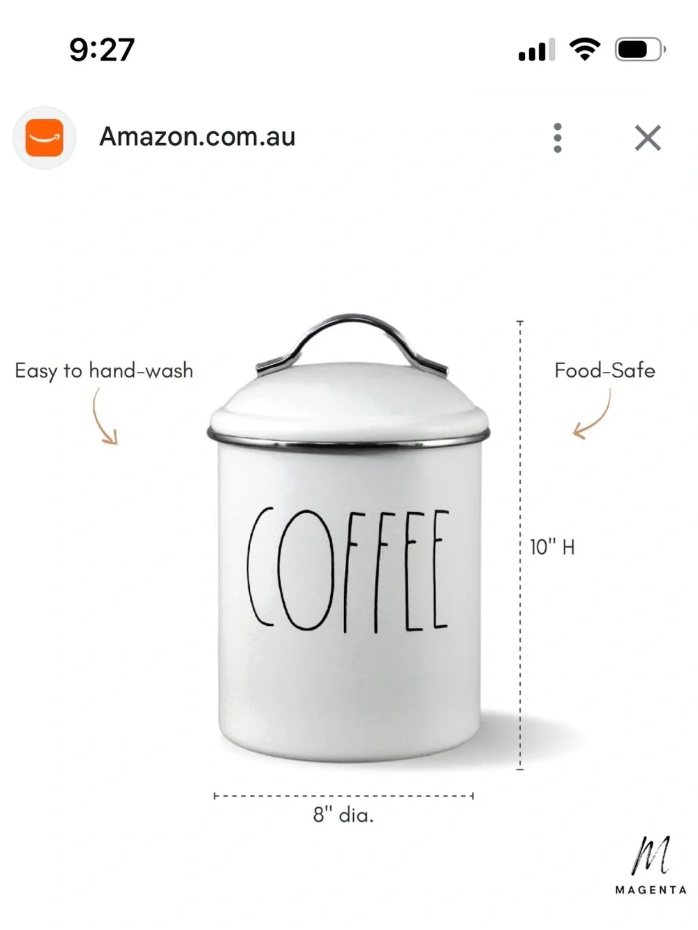 Rae Dunn Tin coffee canister